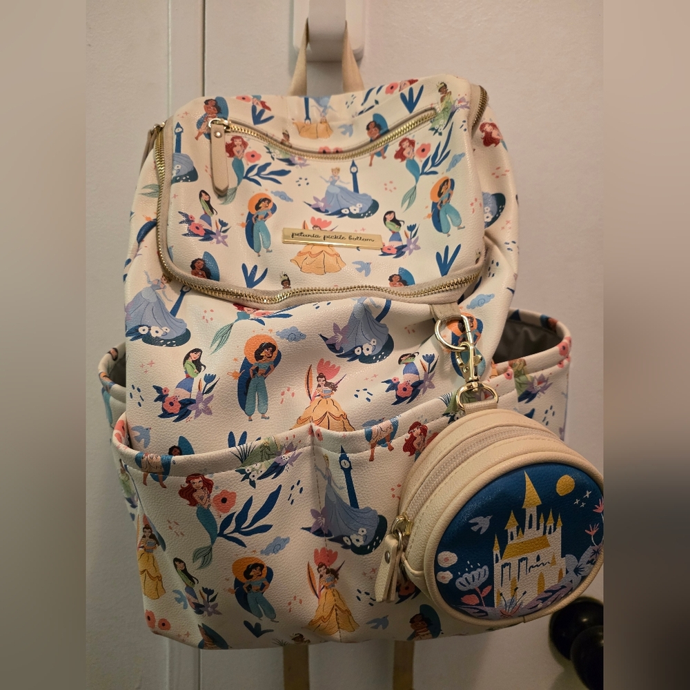 Petunia Pickle Bottom Cream Backpack with Fairy Tale Print